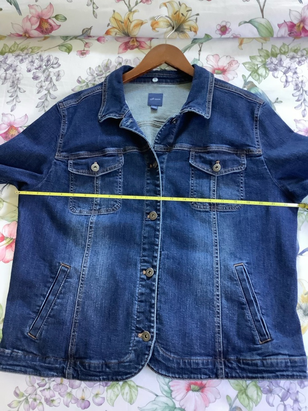 J. Jill Indigo Denim Jacket with Button Front - Picture 3 of 7